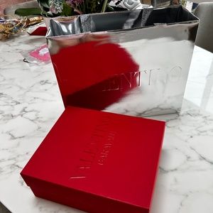 Authentic Red Valentino Garavani Shoe Box, Paper Bag And Card 12 X 10 1/4 X 4.5